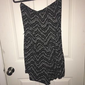 Black & White Romper With Pockets